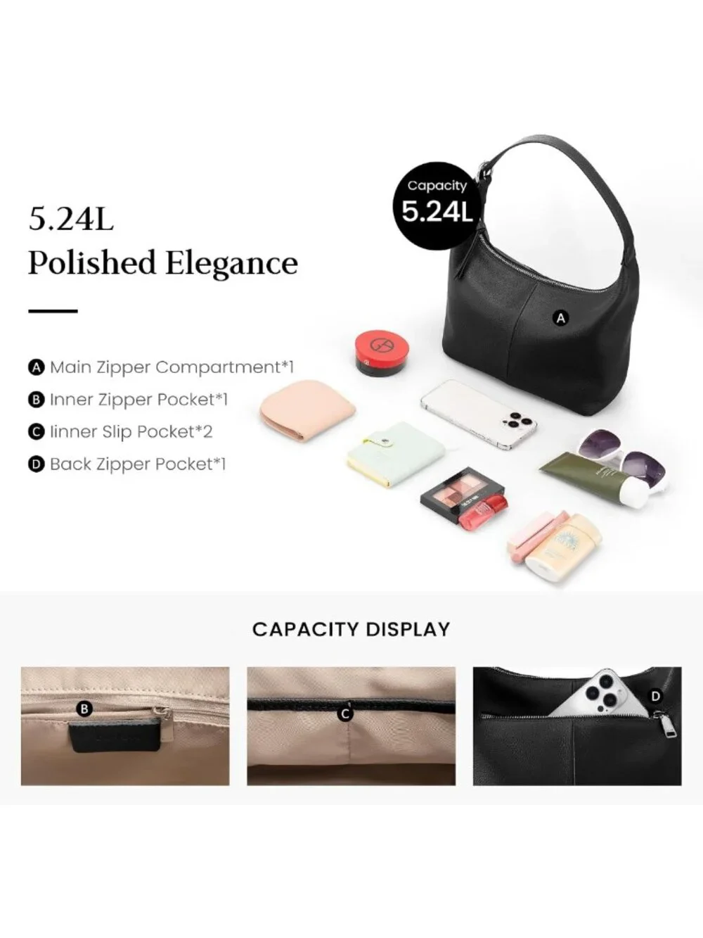 Stylish Genuine Leather Slouchy Hobo Bag for Women | Trendy Leather Purse